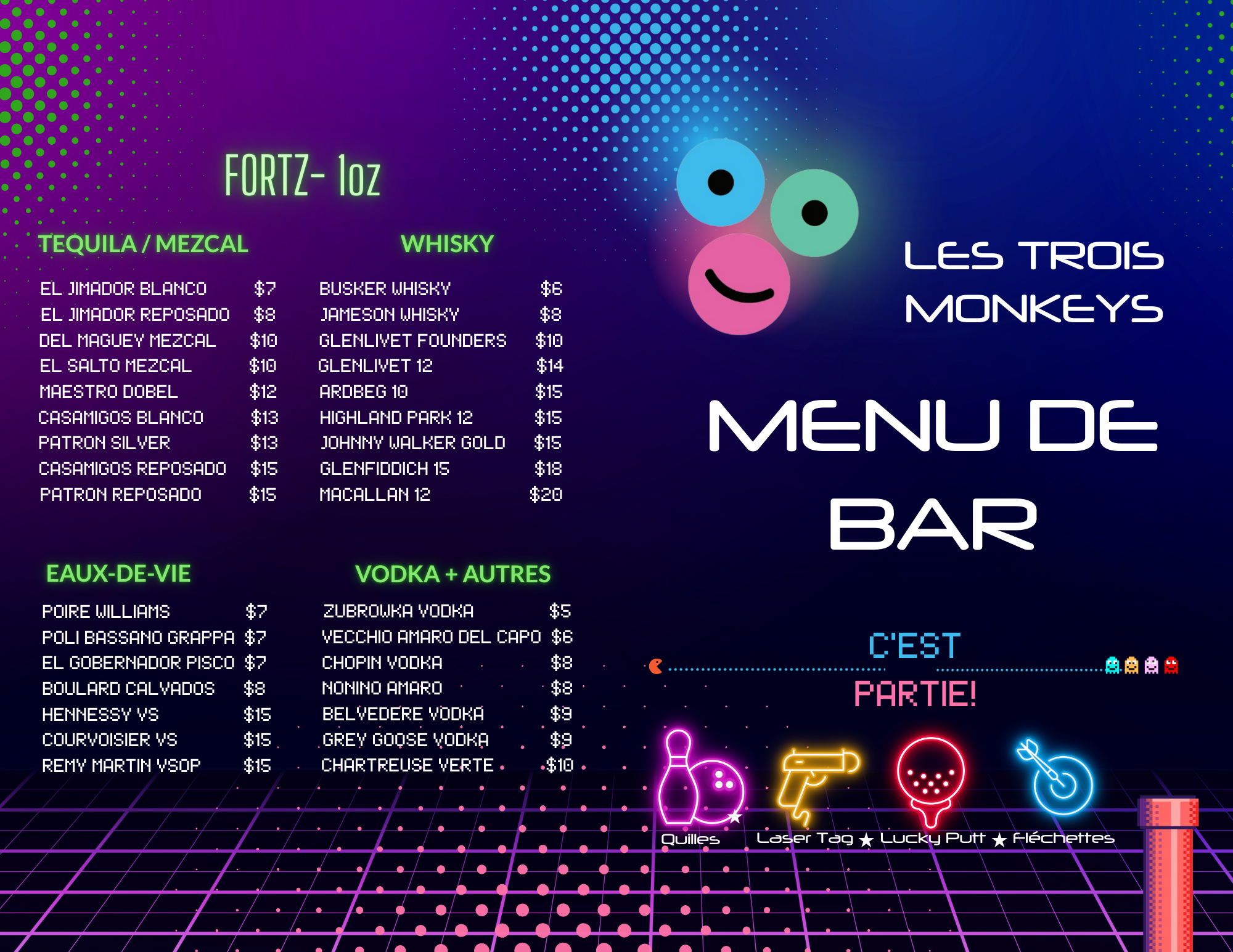 Lestrois monkey menu